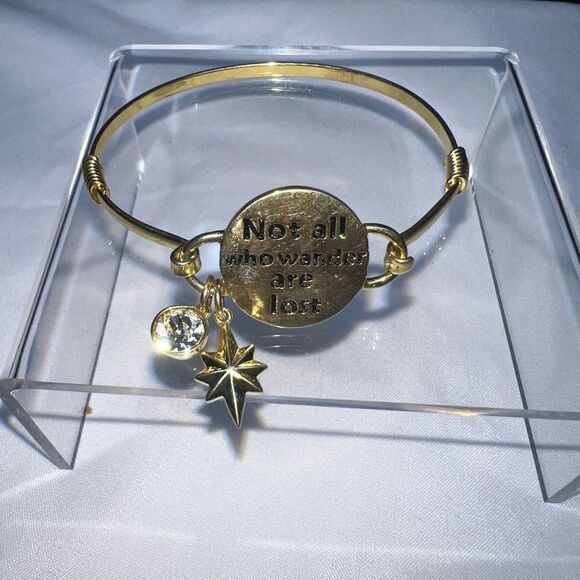 J.R.R. Tolkien Quote Bracelet with North Star charm and CZ - Picture 1 of 7